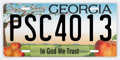 GA license plate PSC4013