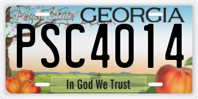 GA license plate PSC4014