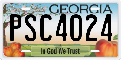 GA license plate PSC4024