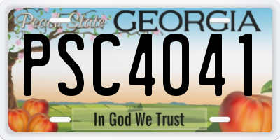 GA license plate PSC4041
