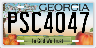 GA license plate PSC4047