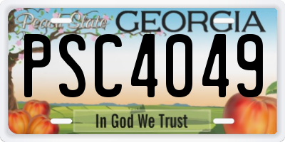 GA license plate PSC4049