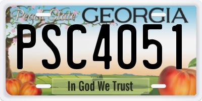 GA license plate PSC4051