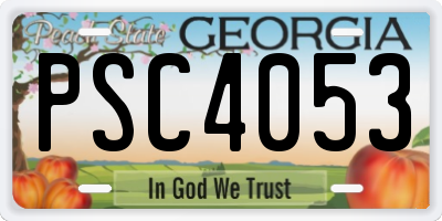 GA license plate PSC4053