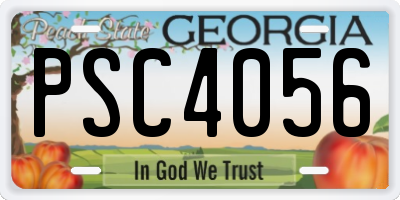 GA license plate PSC4056