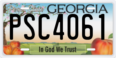 GA license plate PSC4061