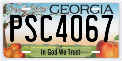 GA license plate PSC4067