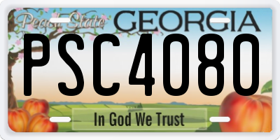 GA license plate PSC4080