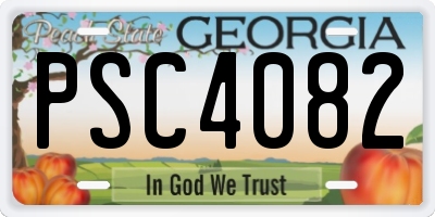 GA license plate PSC4082