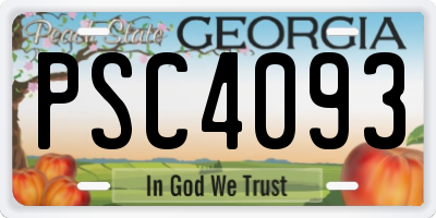 GA license plate PSC4093
