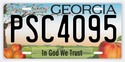 GA license plate PSC4095