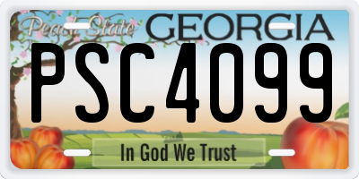GA license plate PSC4099