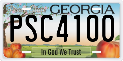 GA license plate PSC4100