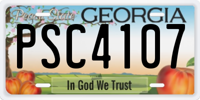 GA license plate PSC4107