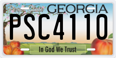 GA license plate PSC4110