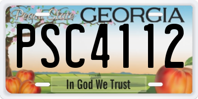 GA license plate PSC4112