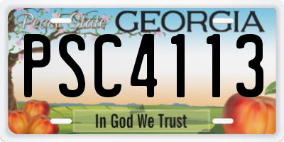 GA license plate PSC4113