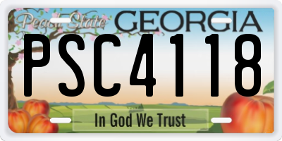 GA license plate PSC4118