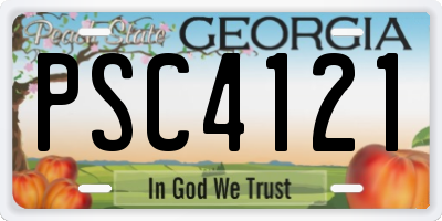GA license plate PSC4121
