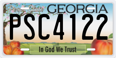 GA license plate PSC4122