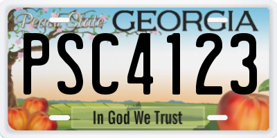 GA license plate PSC4123