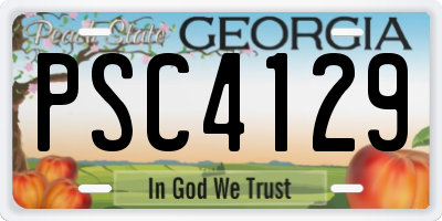 GA license plate PSC4129
