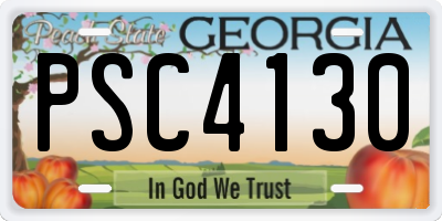 GA license plate PSC4130