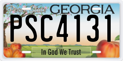 GA license plate PSC4131