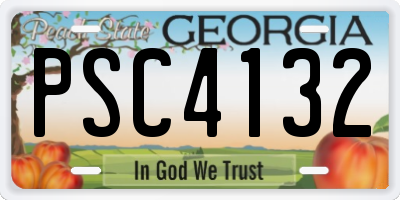 GA license plate PSC4132