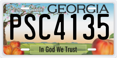 GA license plate PSC4135