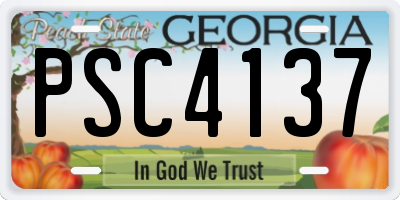 GA license plate PSC4137