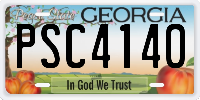 GA license plate PSC4140