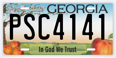GA license plate PSC4141