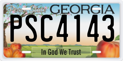 GA license plate PSC4143