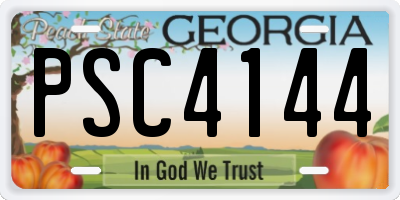 GA license plate PSC4144