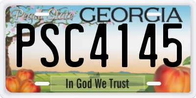 GA license plate PSC4145