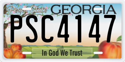 GA license plate PSC4147