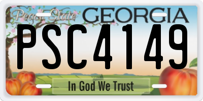GA license plate PSC4149