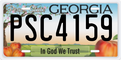 GA license plate PSC4159