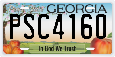 GA license plate PSC4160
