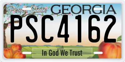GA license plate PSC4162