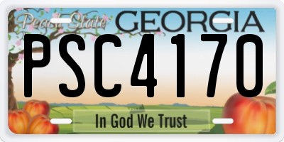 GA license plate PSC4170