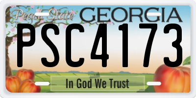 GA license plate PSC4173