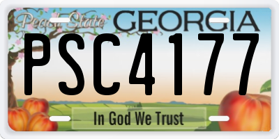 GA license plate PSC4177