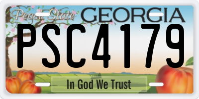 GA license plate PSC4179
