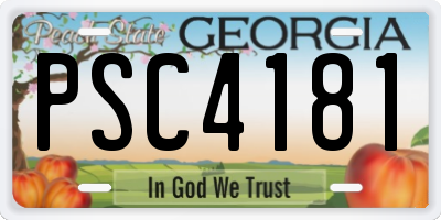 GA license plate PSC4181