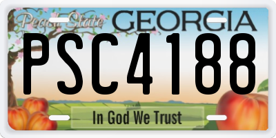 GA license plate PSC4188