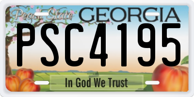 GA license plate PSC4195
