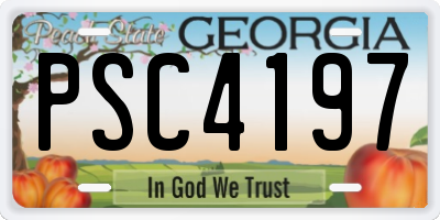 GA license plate PSC4197