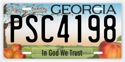 GA license plate PSC4198
